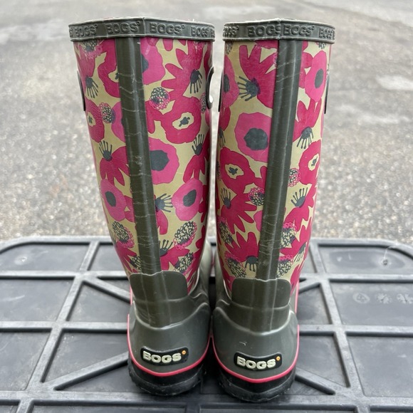 Bogs Women 8 Classic High Boot Floral Winter Boot Rubber Snow Rain Tall - Picture 4 of 11